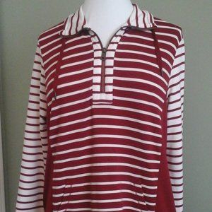 Ruby Rd. Red & White Stripe Top, L